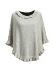 Cashmere Poncho mit Rüschen